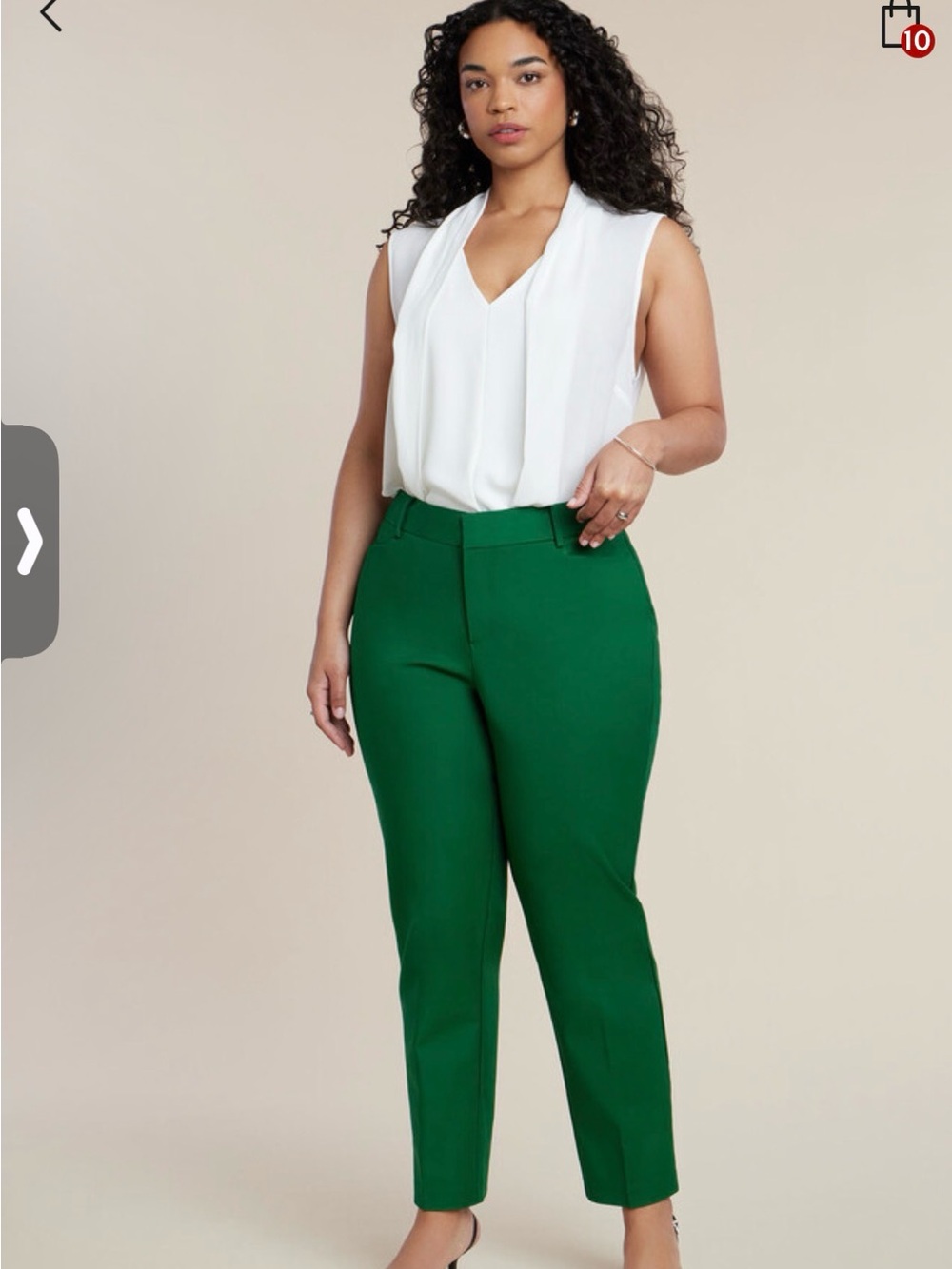 Eloquii Emerald Green Cropped Straight Pants